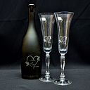 гравировка свадебные аксессуары бокалы для шампанского Liene Uvis бутылка.