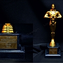 гравировка металлическая имитация стикера золото Оскар.
