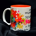 Кружка с принтом оранжевого цвета внутри кружка Puzzle Romena.