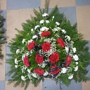 Mourning wreaths rich in flowers in Rezekne