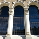 Glazing of large facade windows, restoration, object VEF building restoration