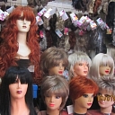 Hairpieces, wigs, a wig, kanekalon
