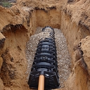 Horizontal septic tank installation