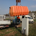Horizontal septic tank installation