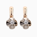 Gold earrings with precious stones