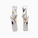 Gold earrings with precious stones