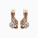 Gold earrings with precious stones