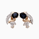 Gold earrings with precious stones