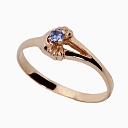 Gold ring with sapphire