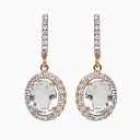 Gold earrings with quartz