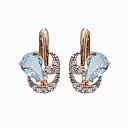 Gold earrings with topaz