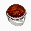 Silver ring with amber