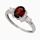 Silver ring with garnet