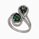 Silver ring with mystic quartz