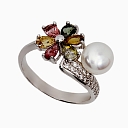 Silver ring with tourmaline