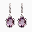 Silver earrings with amethyst