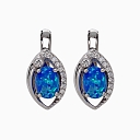 Silver earrings with opal