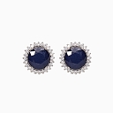 Silver earrings with sapphire