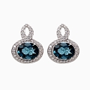 Silver earrings with topaz