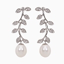 Silver pearl earrings