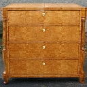 Flaming birch chest of drawers - restored