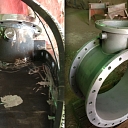 Pipe triangle, dustless sandblasting