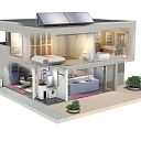 Application of solar collectors in combination with a heat pump
