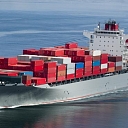 Maritime transport. Container cargo transport