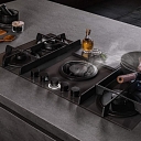 NIKOLATESLA, NIKOLATESLA FLAME, HOOD, HOB, gas surface, surface, cooker hood, kitchen design, surface with a built-in hood, surface with a hood