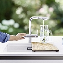 BLANCO sink, stone mass sink, BLANCO faucet, BLANCO FONTAS II, faucet for filtered water, built-in sink, kitchen chopping board, accessories for sinks