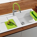 BLANCO sink, SILGRANIT, stone mass sink, granite sink, white sink, INFINO, INFINO strainer, sink accessories, BLANCO VIU-S, BLANCO faucet, BLANCO SITY