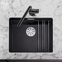 Blanco, BLANCO ETAGON, black sink, SILGRANIT, black stone sink, stone mass sink, granite sink, BLANCO LINUS