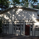 Wooden building with window and door