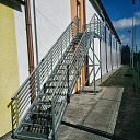 Galvanized stairs with handrails for the Marupe secondary school sports complex