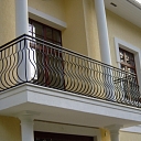 Classic railing with curved elements for a private house