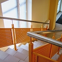 Perforated metal railing with stainless steel lantern for Zvaigzne ABC