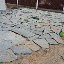 Cobblestone repair, fixing, park, garden landscaping.