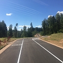 Line painting on asphalt