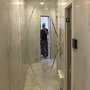 Glass shower cubicles