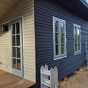 Wooden doors + Scandinavian windows