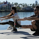 Warming up before roller skating