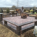 Granite stone tombstone and curb