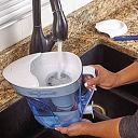 ZeroWater filtration jug in the filling process