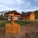 Guļbaļķu pirtis, guļbūves Valmiera, Cēsīs, Vidzeme dārza mēbeles