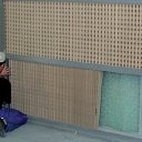 Paint varnishing chamber exhaust wall cardboard and fiberglass