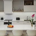 Kitchen surface and island made of Corian ® material