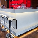Bar counter made of Corian ® artificial stone