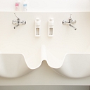 Surgical sink with two stations made of Corian ® material