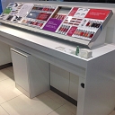 Clinique stand made of artificial stone