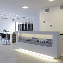 Service counter in the museum made of artificial stone